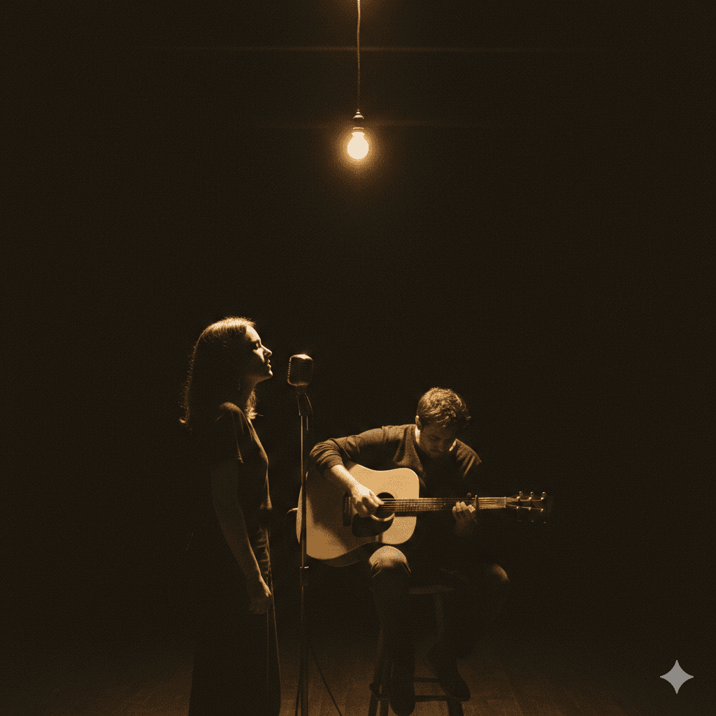 Guitar player and singer performing